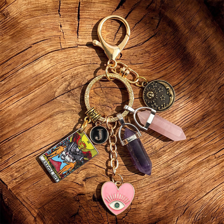 Olivenorma Protective Tarot Evil Eye Bag Accessory Keychain - Pink Lovers Tarot - image 9