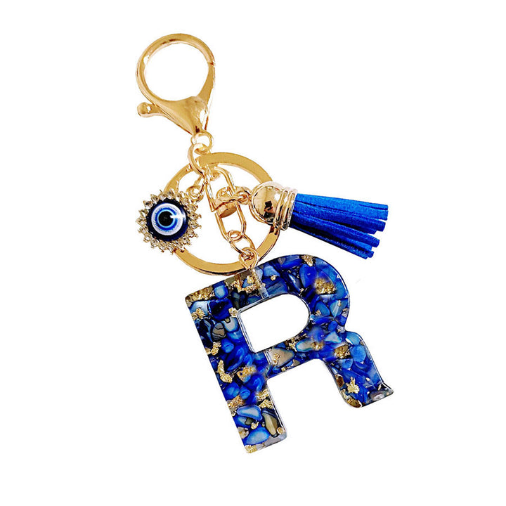 Olivenorma Complete Alphabet Evil Eye Bag Charm Keychain - R - image 19