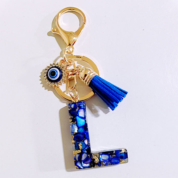 Olivenorma Complete Alphabet Evil Eye Bag Charm Keychain - L - image 13
