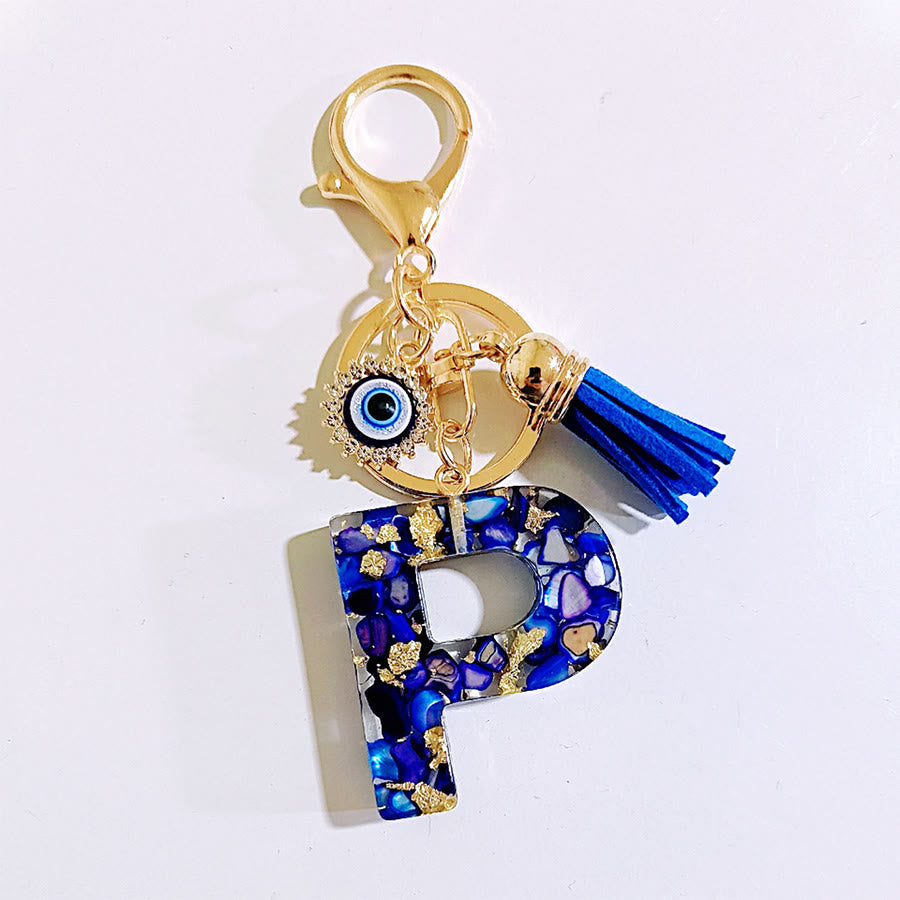 Olivenorma Complete Alphabet Evil Eye Bag Charm Keychain - P - image 17