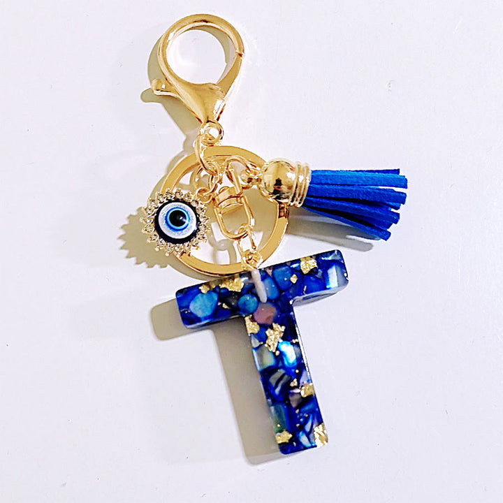 Olivenorma Complete Alphabet Evil Eye Bag Charm Keychain - T - image 21