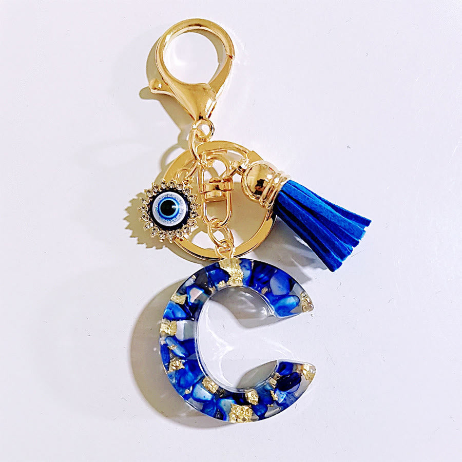 Olivenorma Complete Alphabet Evil Eye Bag Charm Keychain - C - image 1