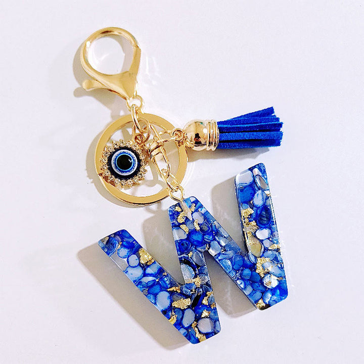 Olivenorma Complete Alphabet Evil Eye Bag Charm Keychain - W - image 24