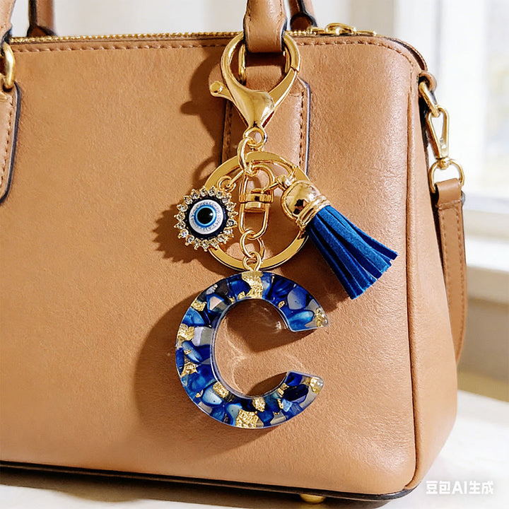 Olivenorma Complete Alphabet Evil Eye Bag Charm Keychain - image 0