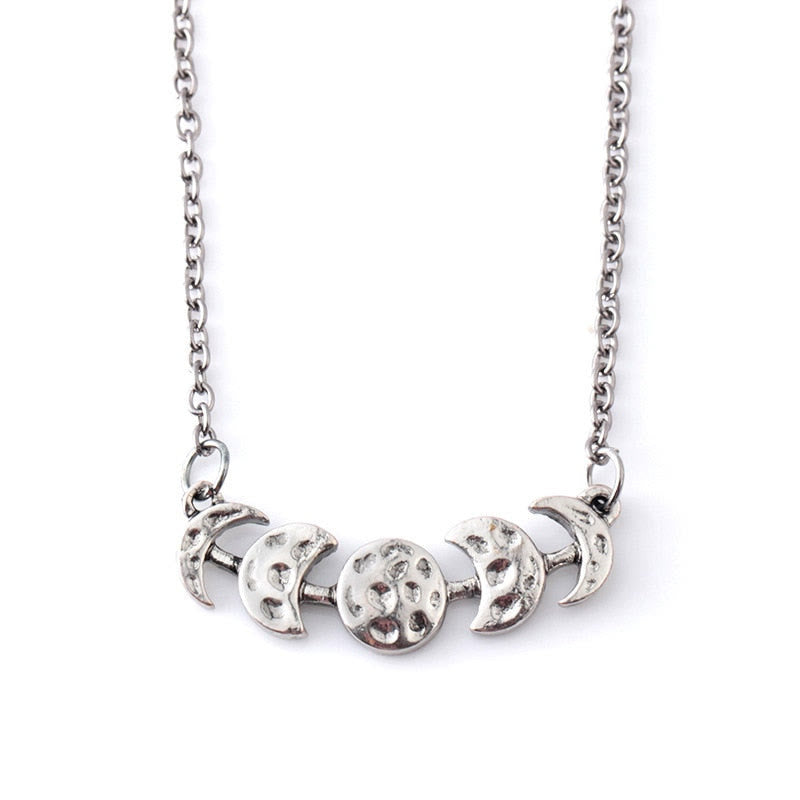 FREE Today: Witch Crescent Moon Luna Moth Pendant Necklace - Moon Phases - Silver - image 9