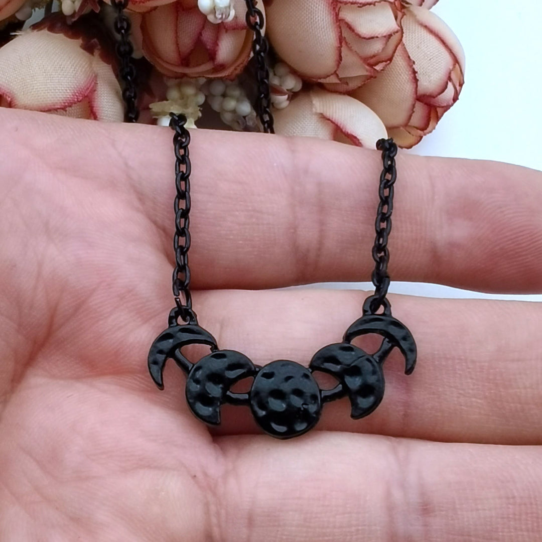 FREE Today: Witch Crescent Moon Luna Moth Pendant Necklace - Moon Phases - Black - image 13