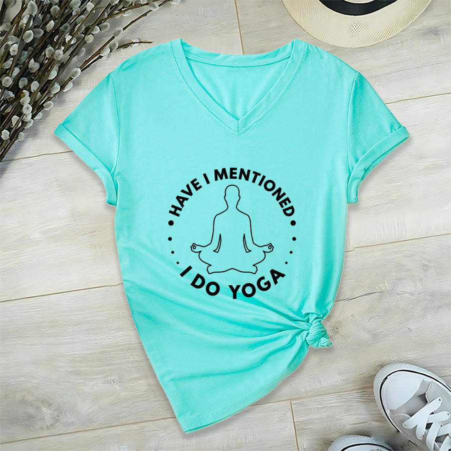 Olivenorma Have I Mentioned I Do Yoga Circular Meditation Figure Graphic Women's V Neck T-Shirt - image 15