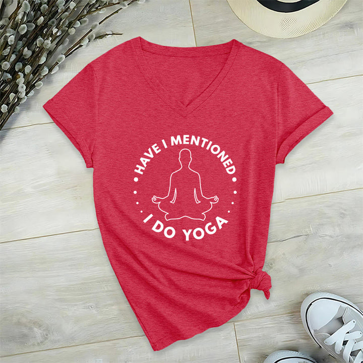 Olivenorma Have I Mentioned I Do Yoga Circular Meditation Figure Graphic Women's V Neck T-Shirt - image 27