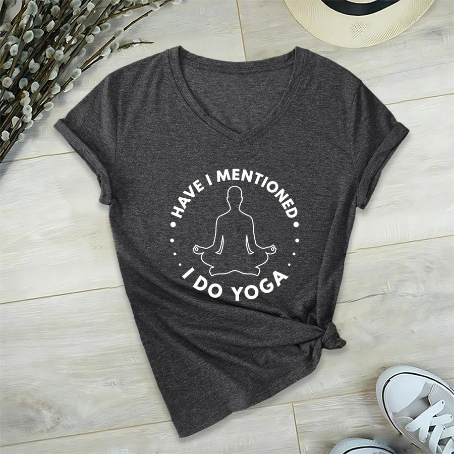 Olivenorma Have I Mentioned I Do Yoga Circular Meditation Figure Graphic Women's V Neck T-Shirt - image 21