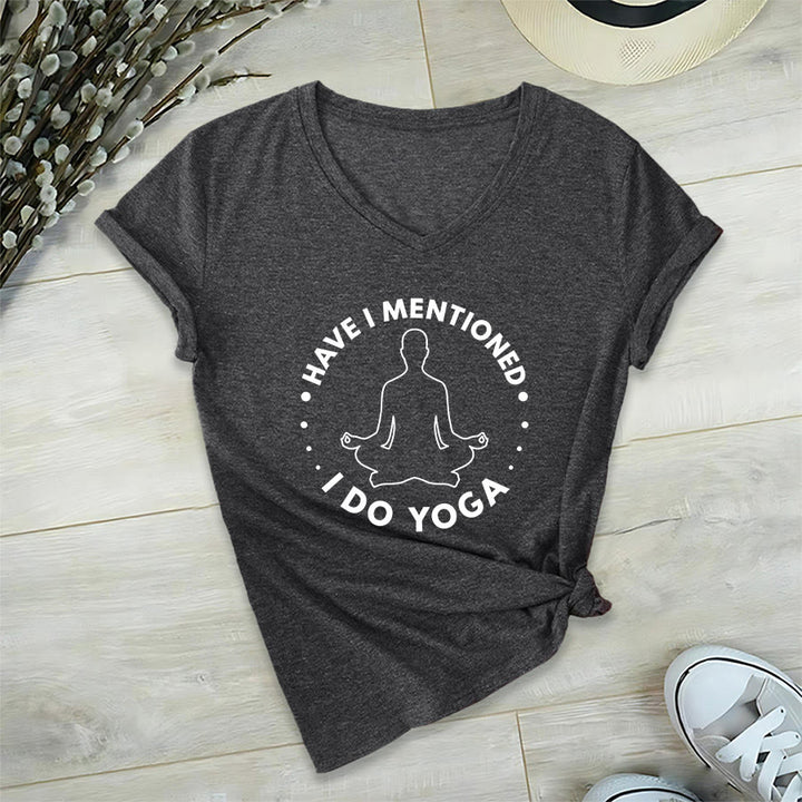 Olivenorma Have I Mentioned I Do Yoga Circular Meditation Figure Graphic Women's V Neck T-Shirt - image 21