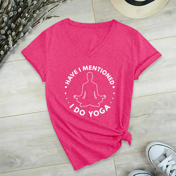 Olivenorma Have I Mentioned I Do Yoga Circular Meditation Figure Graphic Women's V Neck T-Shirt - image 33