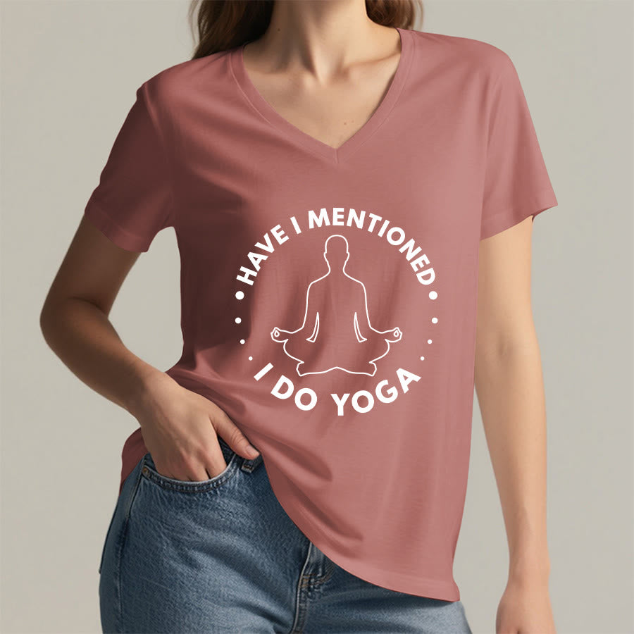 Olivenorma Have I Mentioned I Do Yoga Circular Meditation Figure Graphic Women's V Neck T-Shirt - image 14