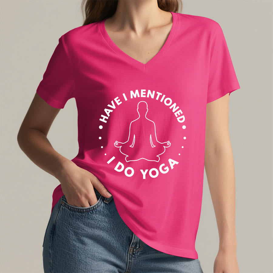 Olivenorma Have I Mentioned I Do Yoga Circular Meditation Figure Graphic Women's V Neck T-Shirt - image 35