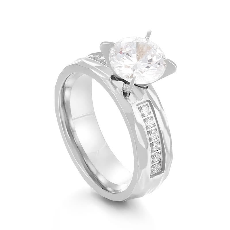 FREE Today: "Eternity" – Titanium Steel Prince Rose Couple Ring - Women - Silver Color - US 10 - image 3