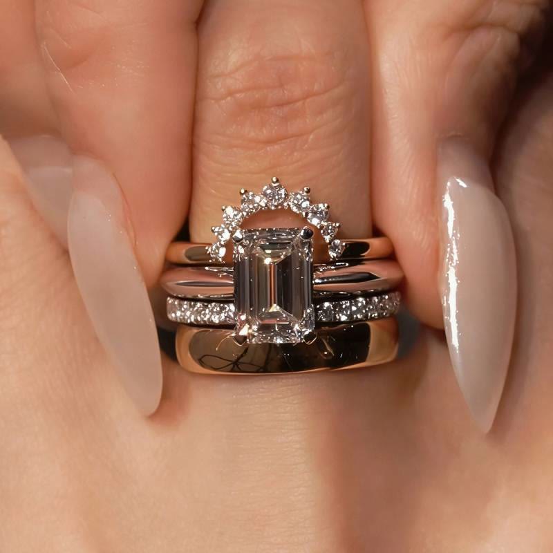 FREE Today: 4PCS Moissanite Cut Engagement Bridal Ring Set - 4PCS Ring Set - image 0