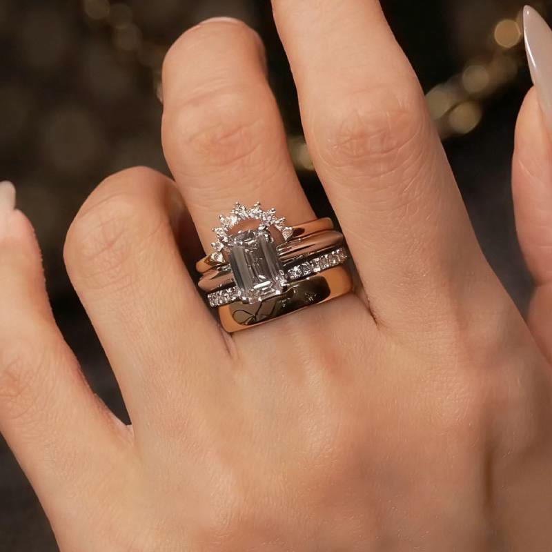 FREE Today: 4PCS Moissanite Cut Engagement Bridal Ring Set - image 3