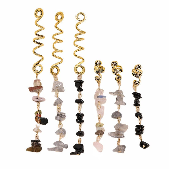FREE Today: Hair Jewelry for Braids Loc Dreadlock Accessories Hair Beads Clips - Dark Color(Gold-tone 6-Piece Set) - image 8