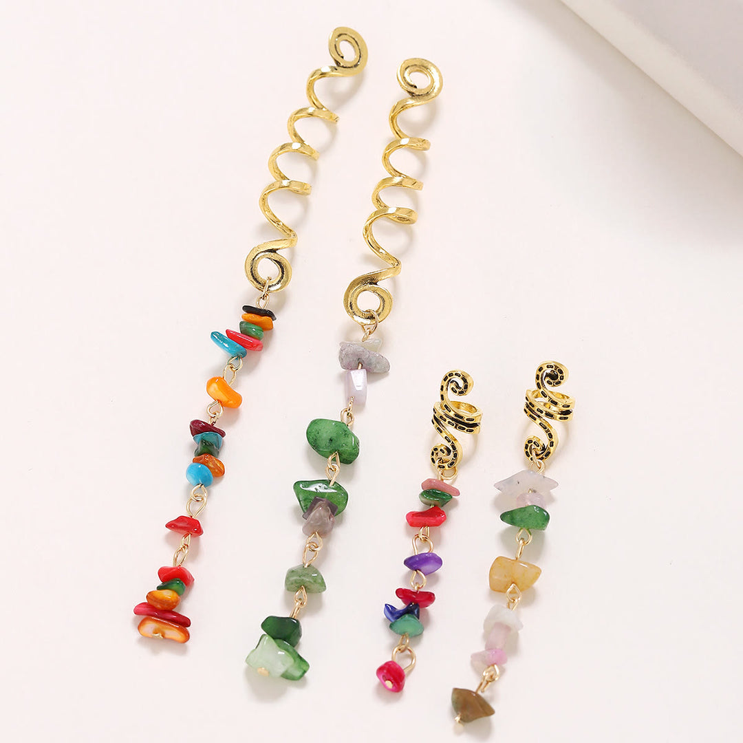 FREE Today: Hair Jewelry for Braids Loc Dreadlock Accessories Hair Beads Clips - Multicolor(Golden 4Pcs Set) - image 6