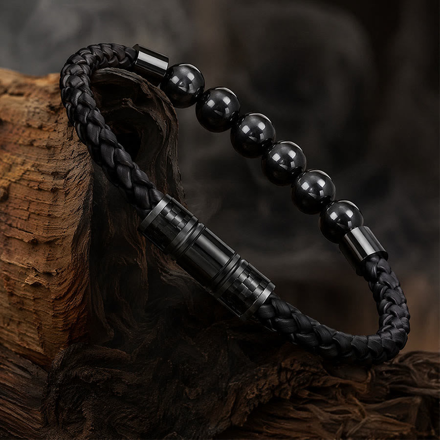 Olivenorma Tiger Eye Leather Woven Magnetic Clasp Minimal Luxury Bracelet - image 11