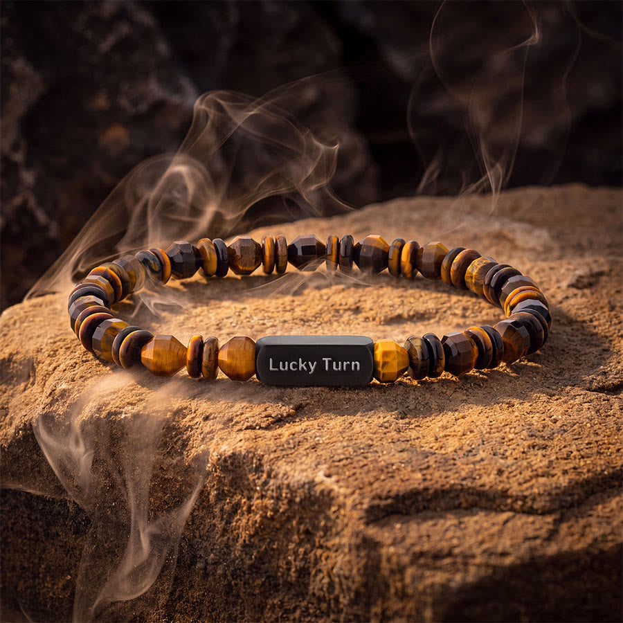 Olivenorma Tiger Eye Stone 6mm Thin Simple Fashion Lucky Charm Bracelet - Tiger Eye - 19cm - image 0