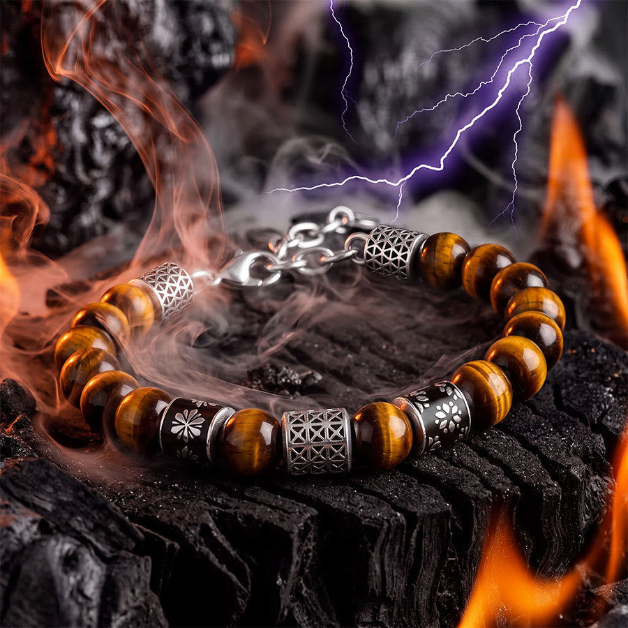 Olivenorma Tiger Eye Stone Fashion Lucky Bead Unique Design Men Bracelet - image 4