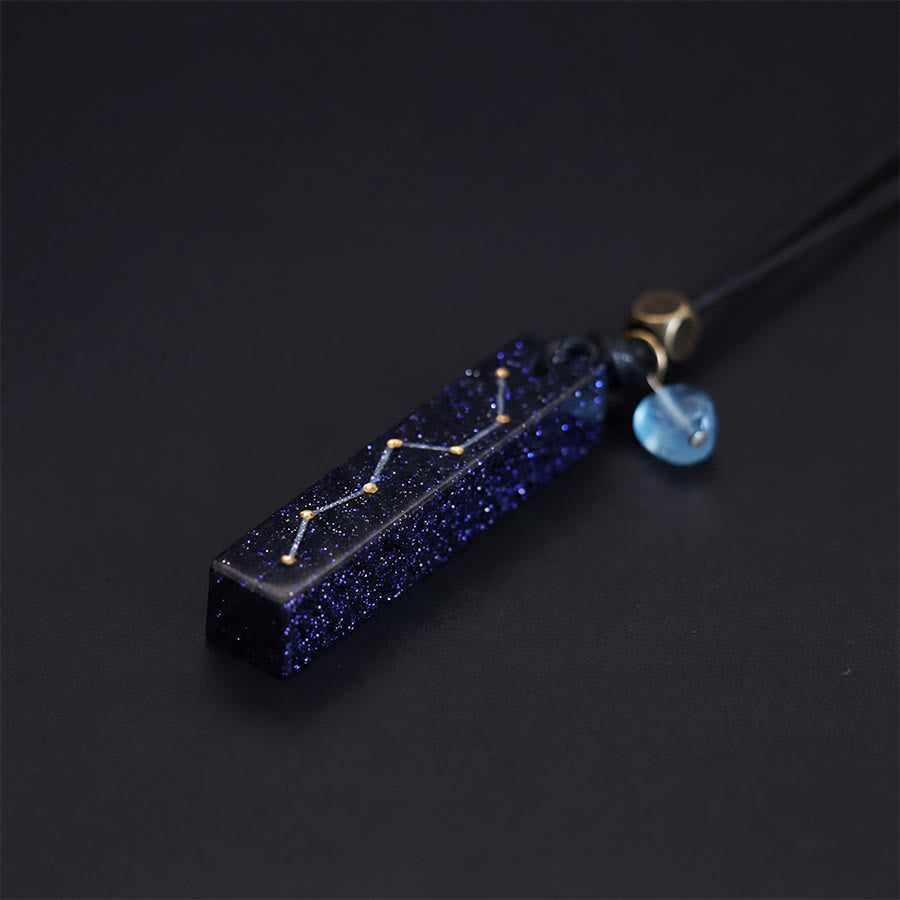 Olivenorma Blue Sandstone & Aquamarine Big Dipper Pendant Necklace - image 3