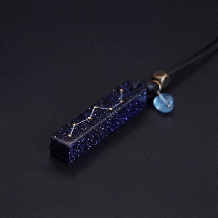 Olivenorma Blue Sandstone & Aquamarine Big Dipper Pendant Necklace - image 3