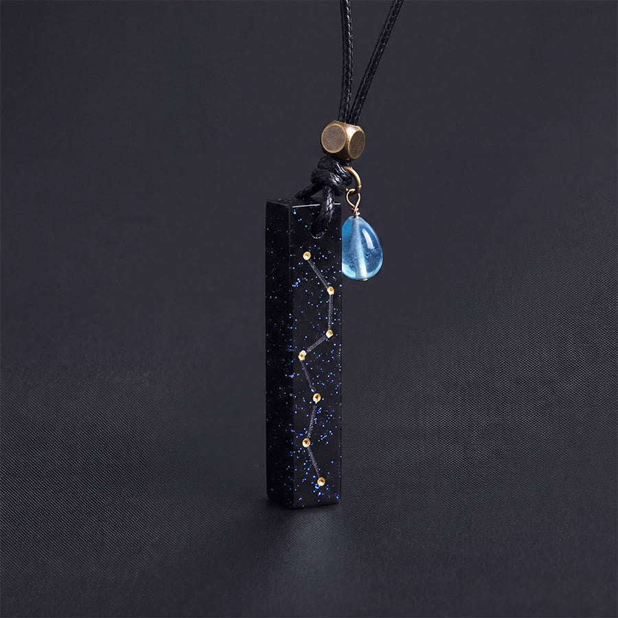 Olivenorma Blue Sandstone & Aquamarine Big Dipper Pendant Necklace - Blue Sandstone & Aquamarine - 80cm - image 0