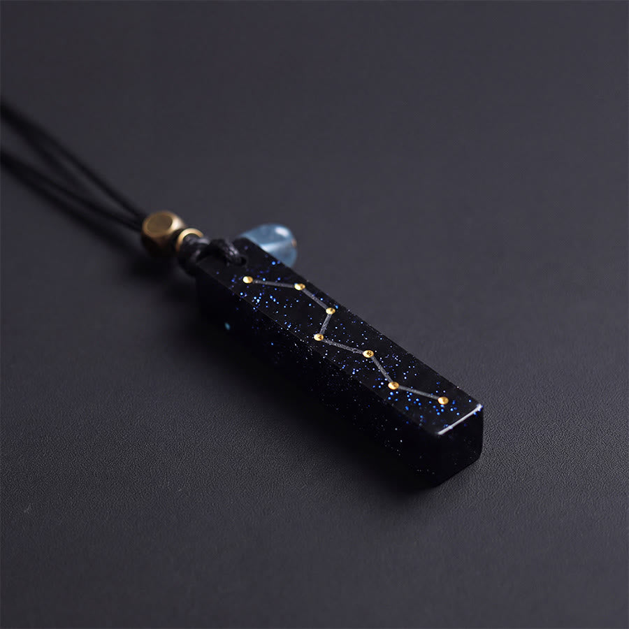 Olivenorma Blue Sandstone & Aquamarine Big Dipper Pendant Necklace - image 4