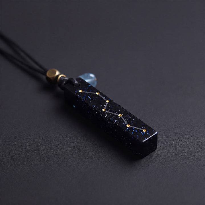 Olivenorma Blue Sandstone & Aquamarine Big Dipper Pendant Necklace - image 4