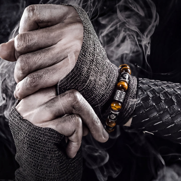 Olivenorma Tiger Eye Stone Fashion Lucky Bead Unique Design Men Bracelet - image 1
