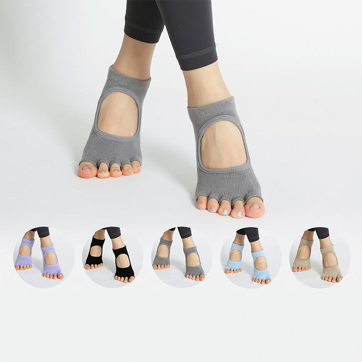 Olivenorma Ankle Open-Five-Toe Sport Women's Yoga Socks - Light Grey - 10 Pairs - image 11