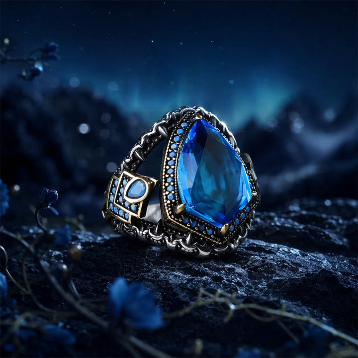 FREE Today: Blue Aquamarine Stone Shield of Midgard Ring - image 9