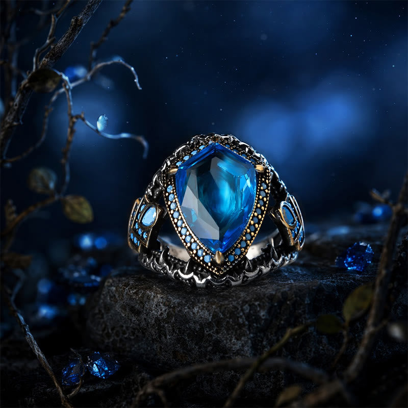 FREE Today: Blue Aquamarine Stone Shield of Midgard Ring - image 6