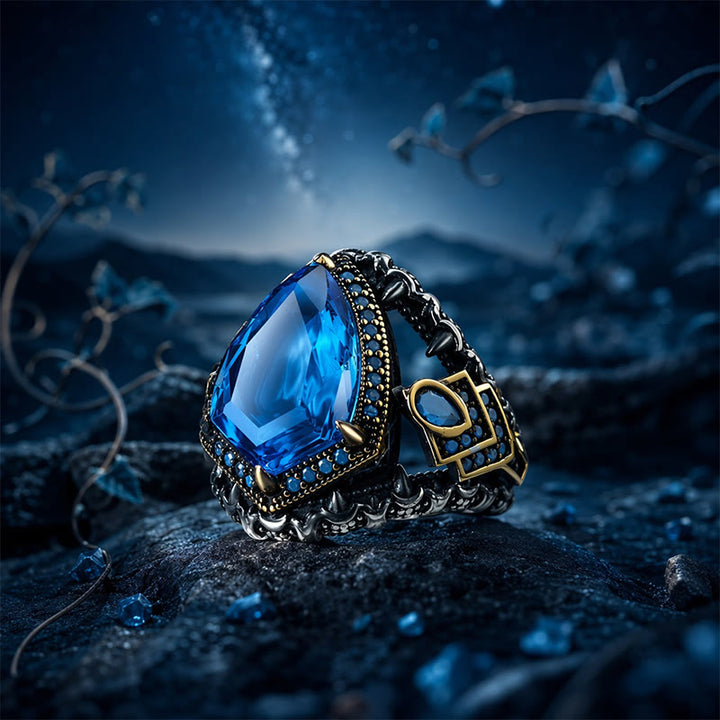 FREE Today: Blue Aquamarine Stone Shield of Midgard Ring - image 7