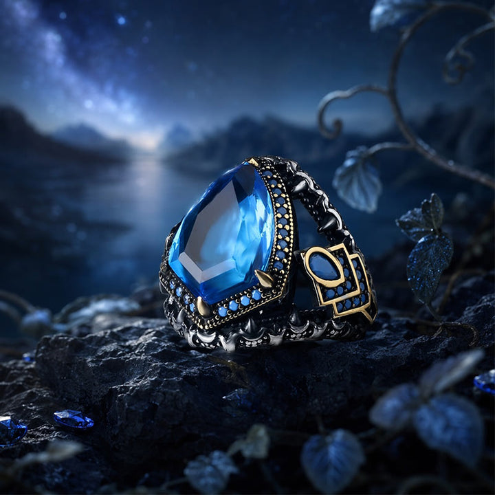 FREE Today: Blue Aquamarine Stone Shield of Midgard Ring - image 8