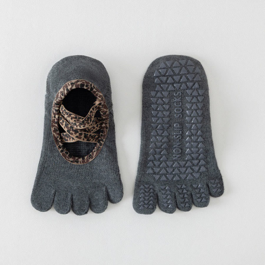 Olivenorma Low-Cut Five-toe Sport Women's Yoga Socks - Dark Grey - Full-toe - 10 Pairs - image 6