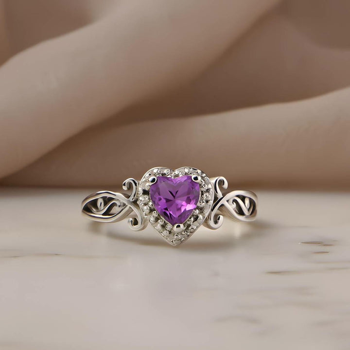 FREE Today: Heart Cut Purple Zirconia Bridal Engagement Ring - image 4