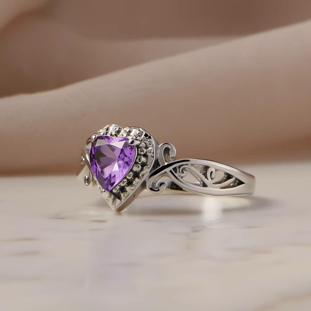 FREE Today: Heart Cut Purple Zirconia Bridal Engagement Ring - image 5