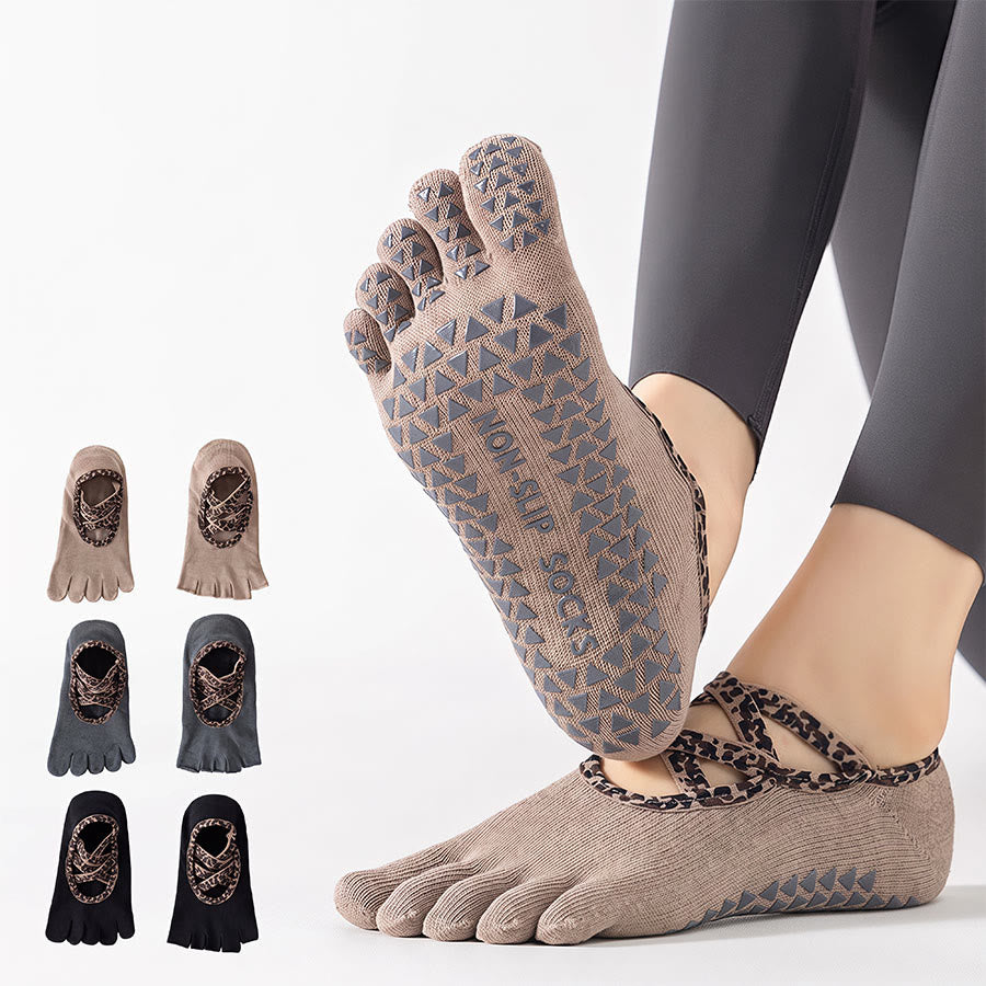 Olivenorma Low-Cut Five-toe Sport Women's Yoga Socks - Khaki - Full-toe - 10 Pairs - image 0