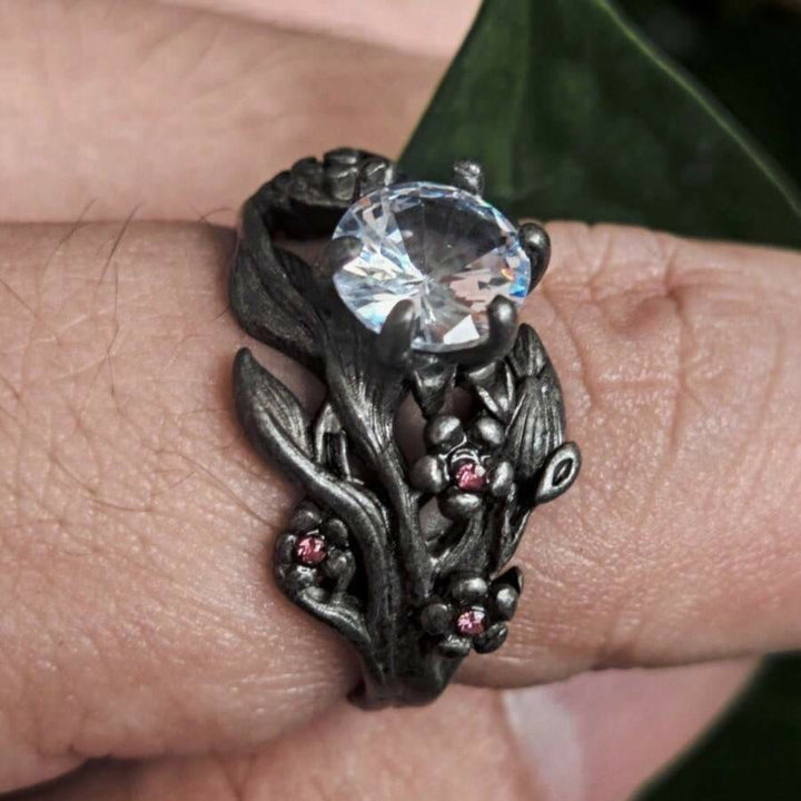 FREE Today: Black Cherry Blossom Flower Branch Engagement Ring - image 1