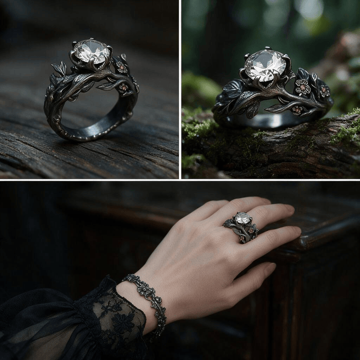 FREE Today: Black Cherry Blossom Flower Branch Engagement Ring - image 2