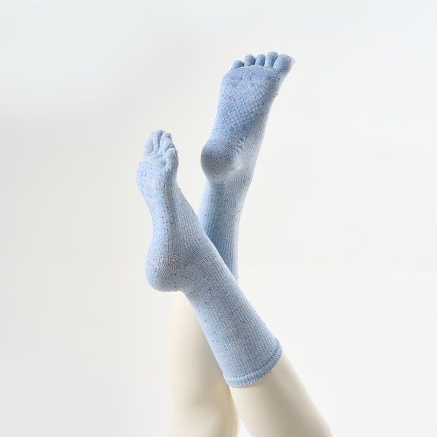 Olivenorma Crew Five-Toe Sport Women's Yoga Socks - Blue - 10 Pairs - image 12