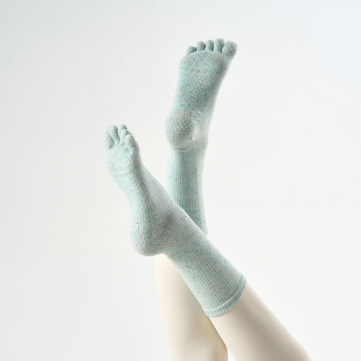 Olivenorma Crew Five-Toe Sport Women's Yoga Socks - Cyan - 10 Pairs - image 2