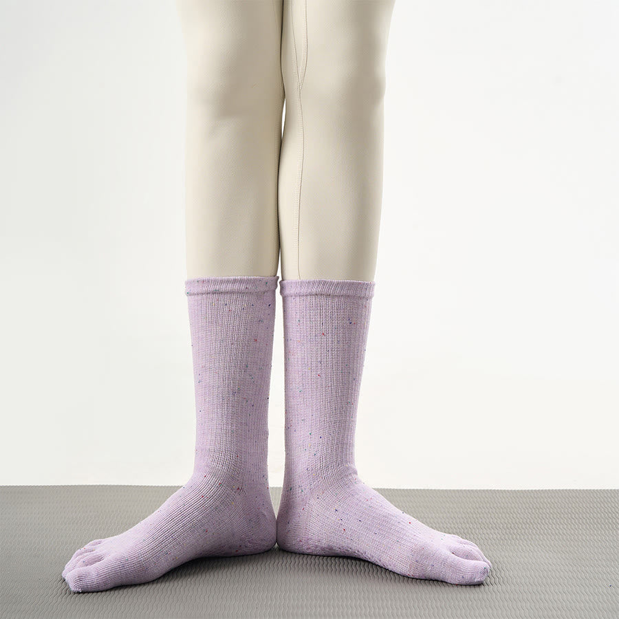 Olivenorma Crew Five-Toe Sport Women's Yoga Socks - Purple - 10 Pairs - image 18