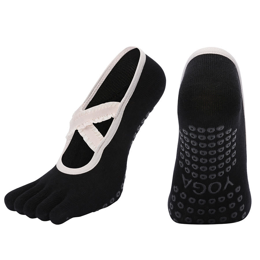 Olivenorma Low-Cut Five-toe Sport Women's Yoga Socks - Black - 10 Pairs - image 1