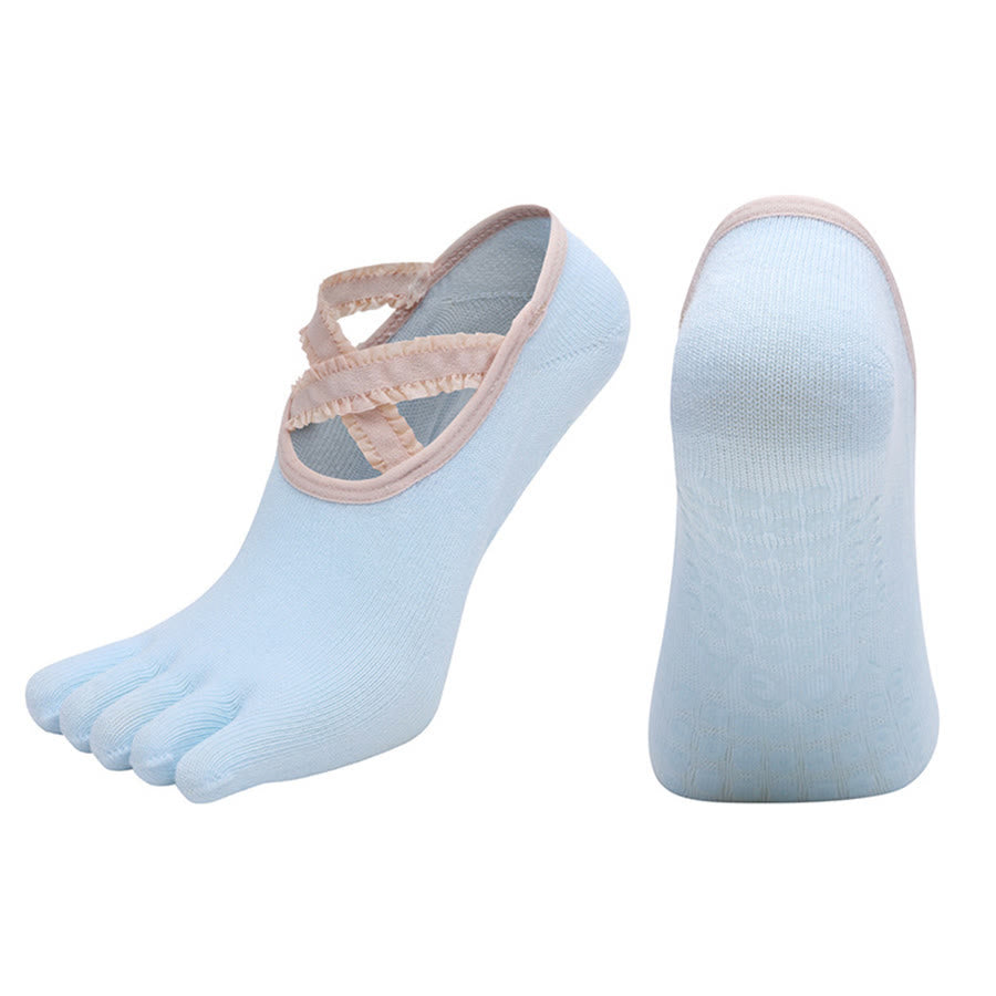 Olivenorma Low-Cut Five-toe Sport Women's Yoga Socks - Blue - 10 Pairs - image 3