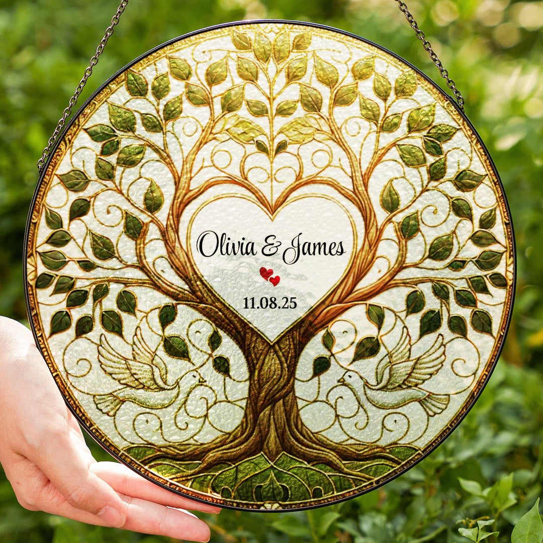 Olivenorma Heart Center Green Tree of Life Stained Glass Sun Catcher - image 3