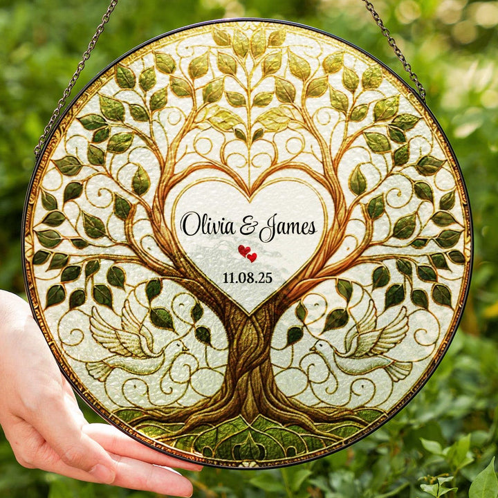 Olivenorma Heart Center Green Tree of Life Stained Glass Sun Catcher - image 3