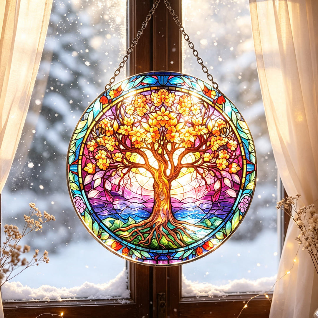 Olivenorma Autumn Tree Of Life Stained Glass Sun Catcher - image 4